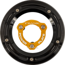 TRASK Derby Cover with Power Plate - Black/Gold - Kit - '17-'25 Harley-Davidson TM-0051-BK-GD