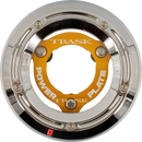 TRASK Derby Cover with Power Plate - Chrome/Gold - Kit - '18-'25 Softail TM-0052-CH-GD