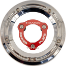 TRASK Derby Cover with Power Plate - Chrome/Red - Kit - '17-'25 Harley-Davidson TM-0051-CH-RD