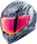 ICON Domain™ Helmet Nouveau Silver XS - Lightweight Motorcycle Helmet with Advanced Ventilation and Communication Compatibility
