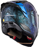 ICON Ultraflite™ Helmet Opal Mandala MIPS® Blue XS – Lightweight Motorcycle Helmet with Advanced Safety and Comfort Features