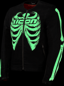 ICON Crestfalllen™ Jacket Black XL - Rugged Protective Motorcycle Gear with Glow-in-the-Dark Skeleton Design