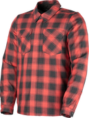 ICON Fallblock Flannel Jacket 2820-7754 – Red 2XL, Motorcycle-Style Flannel with Impact Protection