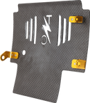 THRASHIN SUPPLY CO. Skid Plate - Carbon Fiber/Gloss - With Gold Brackets - FLHX/FLTRX TSC-3034-5