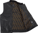 THRASHIN SUPPLY CO. Mulholland Leather Riding Vest - Black - XL TMJ-14-11