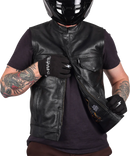 THRASHIN SUPPLY CO. Mulholland Leather Riding Vest - Black - Large TMJ-14-10