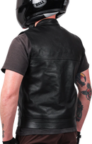 THRASHIN SUPPLY CO. Mulholland Leather Riding Vest - Black - XL TMJ-14-11
