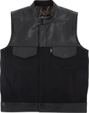 THRASHIN SUPPLY CO. Kanan Leather/Denim Riding Vest - Black - 3XL TMJ-13-13