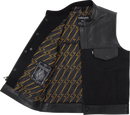 THRASHIN SUPPLY CO. Kanan Leather/Denim Riding Vest - Black - 3XL TMJ-13-13
