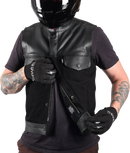 THRASHIN SUPPLY CO. Kanan Leather/Denim Riding Vest - Black - 3XL TMJ-13-13