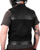 THRASHIN SUPPLY CO. Kanan Leather/Denim Riding Vest - Black - 3XL TMJ-13-13
