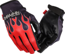 THRASHIN SUPPLY CO. Stealth Leather Palm Flame Gloves - Red - XL SV1-21-11