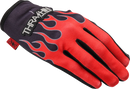 THRASHIN SUPPLY CO. Stealth Leather Palm Flame Gloves - Red - 2XL SV1-21-12
