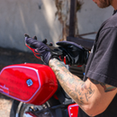 THRASHIN SUPPLY CO. Stealth Leather Palm Flame Gloves - Red - 2XL SV1-21-12