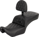 SADDLEMEN RoadSofa™ Seat - with Backrest - Lattice Stitch - RH975 '22-'25 822-11-182BR