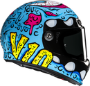 HJC V10 Squeeze Helmet MC28 2XL FA45NUS8828V – Lightweight Fiberglass Shell with Quick-Release Shield and Bluetooth Compatibility