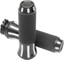 DRAG SPECIALTIES Custom Grips - Black Cut 354126