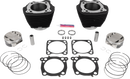 S&S CYCLE 136" Cylinder Kit - 4.625" Stroke - Wrinkle Black w/o Highlighted Fins - M8 910-0849A