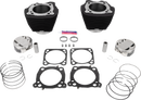 S&S CYCLE 132" Cylinder Kit - 4.500" Stroke - Wrinkle Black w/o Highlighted Fins - M8 910-0846A