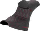 SADDLEMEN Pro Series SDC Performance Seat - w/ Backrest - Red Stitch - Gripper - FXBB/FXST '18-'25 SC81830DB4