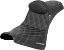 SADDLEMEN Pro Series SDC Performance Seat - w/ Backrest - Silver Stitch - Gripper - FXBB/FXST '18-'25 SC81830DB5
