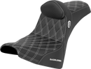 SADDLEMEN Pro Series SDC Performance Seat - w/ Backrest - White Stitch - Gripper - FXBB/FXST '18-'25 SC81830DB6