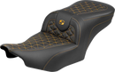SADDLEMEN Roadsofa™ Seat - without Backrest - Gold Stitch - FLH/FLT '23-'25 823-07-21007