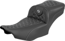 SADDLEMEN Roadsofa™ Extended Reach Seat - without Backrest - Silver Stitch - FLH/FLT '23-'25 823-07-21105