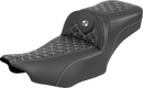 SADDLEMEN Roadsofa™ Extended Reach Seat - without Backrest - White Stitch - FLH/FLT '23-'25 823-07-21106