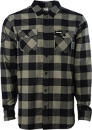 FACTORY EFFEX Kawasaki Explorer Flannel Shirt - Olive/Black - XL 29-85106