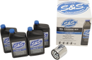 S&S CYCLE Oil Change Kit - Chrome Filter - '84-'99 Big Twin/'86-'22 Sportster - 4 US quarts 218940
