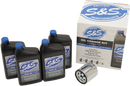 S&S CYCLE Oil Change Kit - Chrome Filter - '99-'17 Twin Cam - 4 US quarts 218942