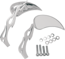 DRAG SPECIALTIES Mirrors - Flame - Side View - Teardrop - Chrome - Pair 76446