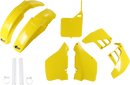 UFO Body Kit for Suzuki RM '89-'91 – OEM Yellow and White, Part Number SUKIT399F@999