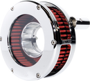 FEULING PARTS Slim BA Air Cleaner Kit for Harley-Davidson '93-'99 EVO Big Twin – Chrome with Red Filter Part 5468-S