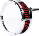 FEULING PARTS Slim BA Air Cleaner Kit for Twin Cam 5447-S in Chrome with Red Filter