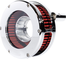 Feuling Parts Slim BA Air Cleaner Kit for Harley Twin Cam 5448-S – Chrome with Red Filter