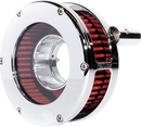 FEULING PARTS Slim BA Air Cleaner Kit for Harley-Davidson Twin Cam 2008-2017 – Chrome with Red Filter Part 5458-S