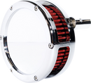 Feuling Parts Slim BA Air Cleaner Kit for 2008-2017 Twin Cam with Chrome Finish and Red Filter - Part 5457-S