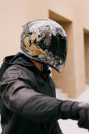 ICON Airframe Pro™ Helmet Aztec Nine Gold 2XL - Advanced Motorcycle Helmet with Sculpted Neck Roll and Fog-Free Shield
