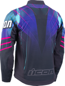 ICON Synthwave Merc3 Lazer Cobra™ Jacket - Black Medium | Durable Softshell Motorcycle Jacket with Impact Protectors