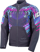 ICON Synthwave Merc3 Lazer Cobra™ Motorcycle Jacket - Black, 2XL - Durable Softshell with Impact Protectors