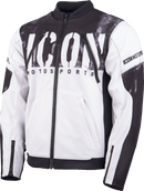 ICON Merc3 Anomaly™ Jacket in White - XL | Sport-Fit Softshell Motorcycle Jacket with D3O® Protectors and Enhanced Ventilation