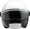 Z1R Scuzzi Helmet - Solid White, 2XL - Lightweight Full-Coverage Open-Face Motorcycle Helmet with Sun Visor and Removable Liner