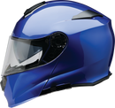 Z1R Solaris 2.0 Modular Helmet - Solid Blue XL, Polycarbonate Shell with Sun Visor and Built-in Communication Pockets