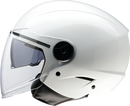 Z1R Scuzzi Helmet - Solid White - Small, Lightweight 3/4 Open-Face Motorcycle Helmet with Full-Coverage Shield and Removable Sun Visor