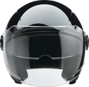 Z1R Scuzzi Helmet - Solid Black - XL by Z1R – Full-Coverage Open-Face Motorcycle Helmet with Sun Visor and Removable Liner