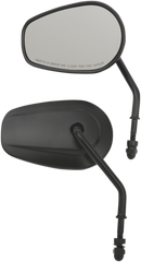 DRAG SPECIALTIES Mirrors - OEM/Replacement - Side View - Teardrop - Short Stem - Black - Pair M60-6385MB
