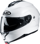 HJC C91 Modular Helmet Solid Semi-Flat White XS – Advanced Polycarbonate Shell with Sun Visor and Bluetooth Compatibility