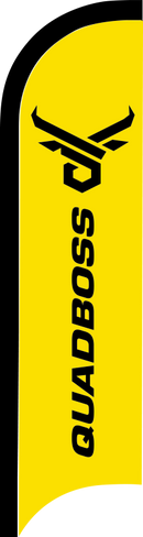 QuadBoss 11 ft Sail Flag Yellow - High-Visibility Off-Road Vehicle Flag for ATVs and UTVs